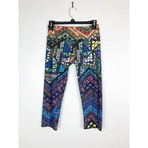 Onzie Cropped Colorful Geometric Print Leggings